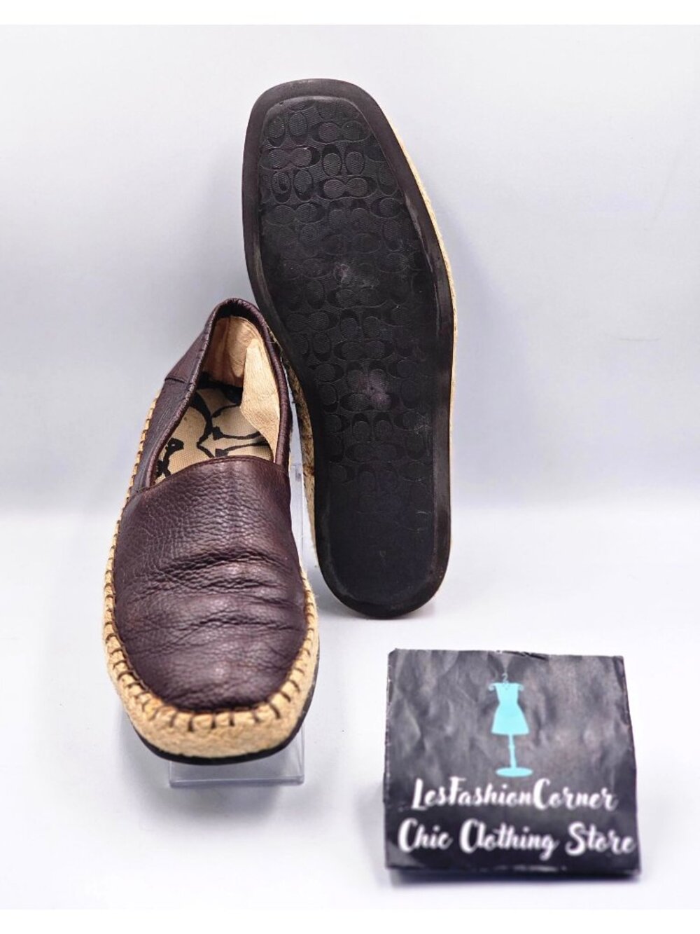 Coach Men's Brown Leather Espadrille Loafers Flats Shoes Size 9.5 3352 - Picture 3 of 16